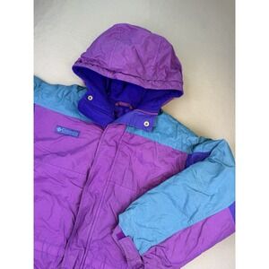 Columbia Jacket Girls Sz 14/16 Youth Interchange Purple Winter Hoodie Rain Coat